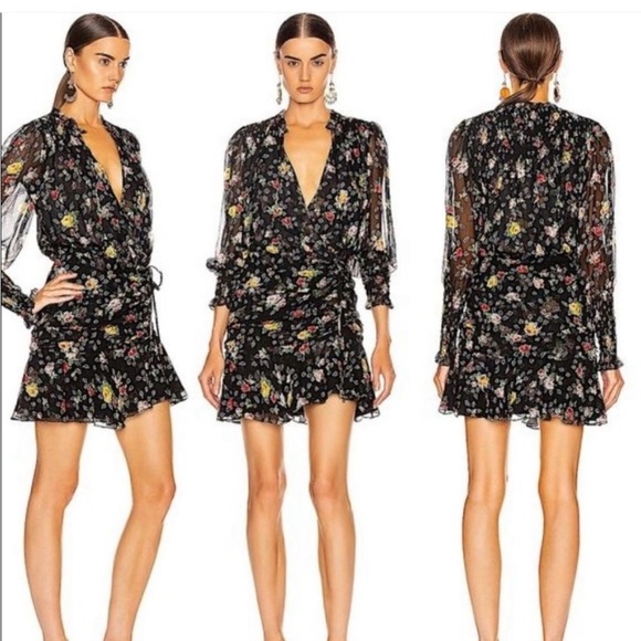 Veronica Beard Armenia Silk Floral Dress Size 0 - Picture 2 of 6